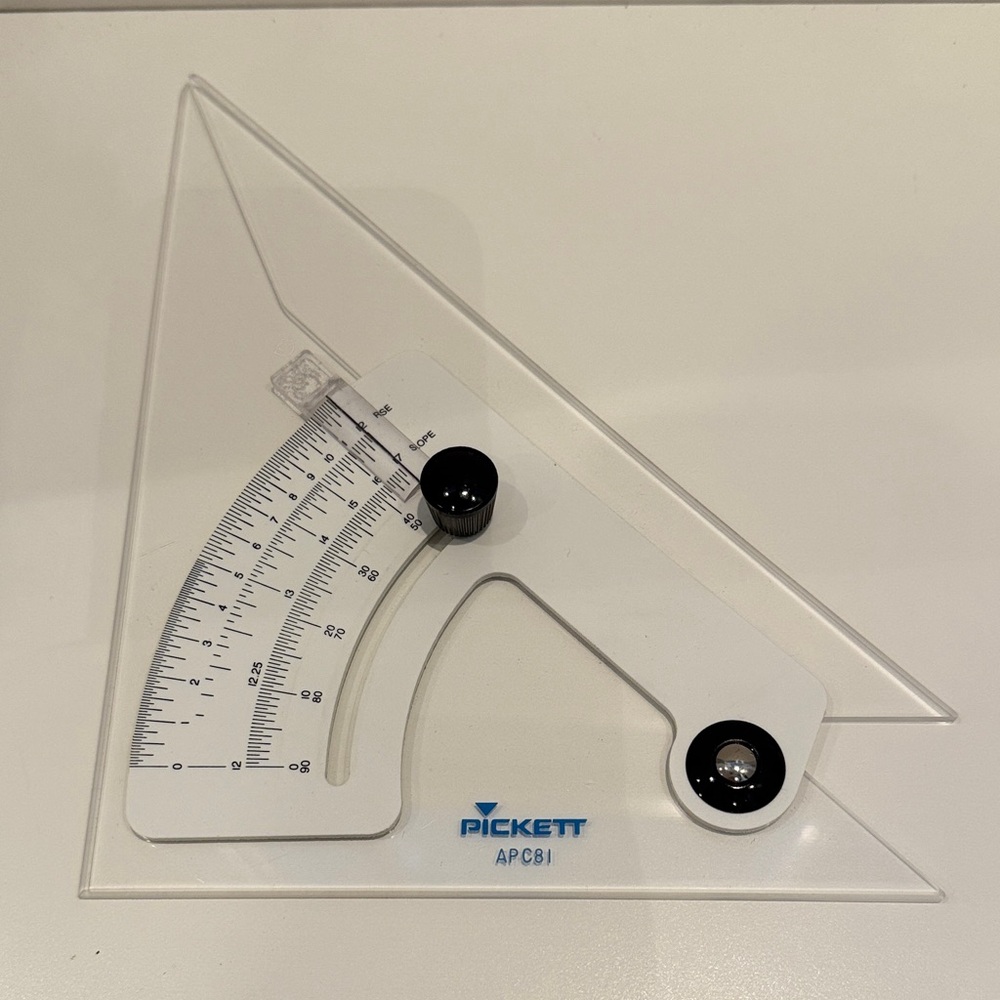 Adjustable Trigonometric Triangle Protractor - White by